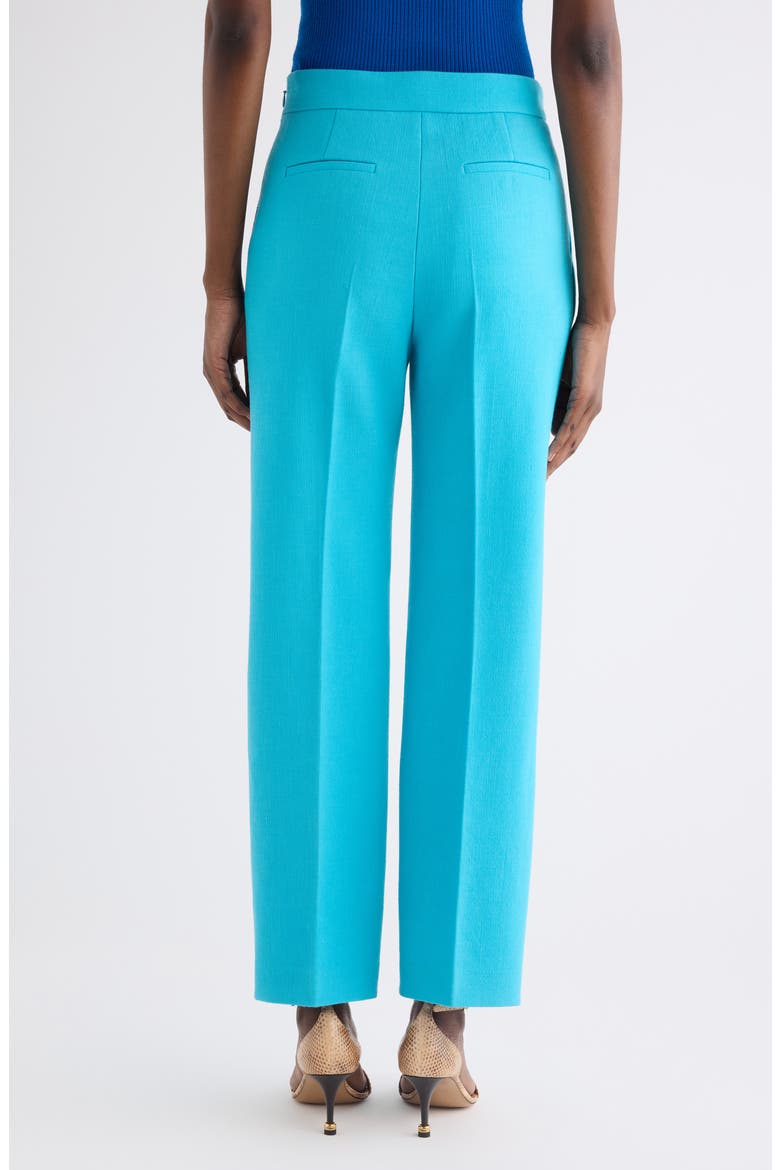 Straight Leg Wool Crepe Trousers, Alternate, color, CYAN BLUE