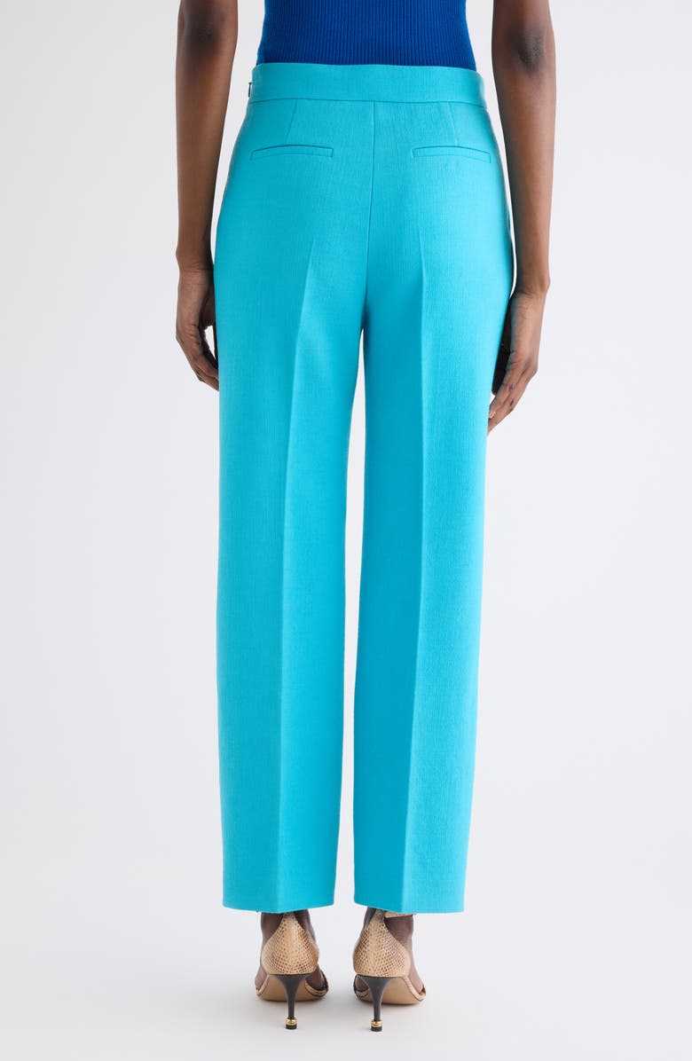 Chloé Straight Leg Wool Crepe Trousers, Alternate, color, Cyan Blue