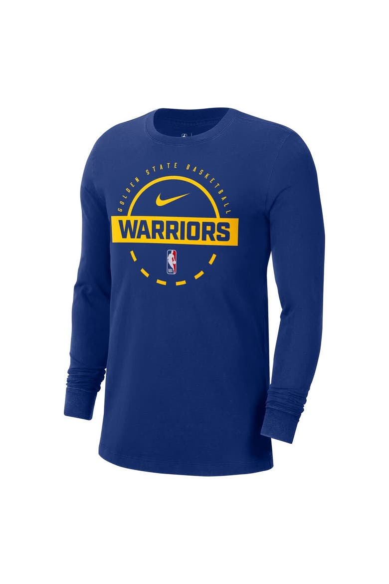 Men's Nike  Royal Golden State Warriors Authentic Long Sleeve Practice T-Shirt, Alternate, color, Royal