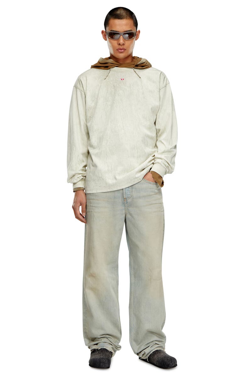 DIESEL<sup>®</sup> T-Cos-LS Logo Patch Plaster Print Long Sleeve T-Shirt, Alternate, color,