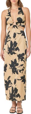 Endless Rose Floral Cutout O-Ring Maxi Dress