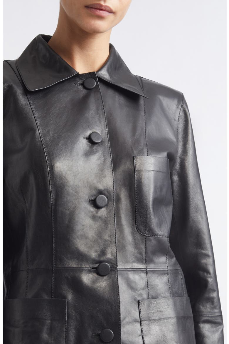Glazed Weightless Lambskin Suede Jacket, Alternate, color, BLACK