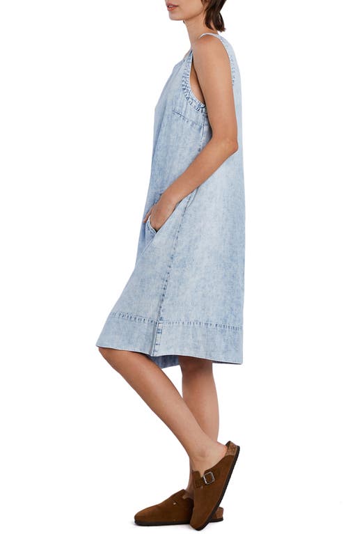 Wash Lab Denim Little Denim Shift Dress In Bleach Denim