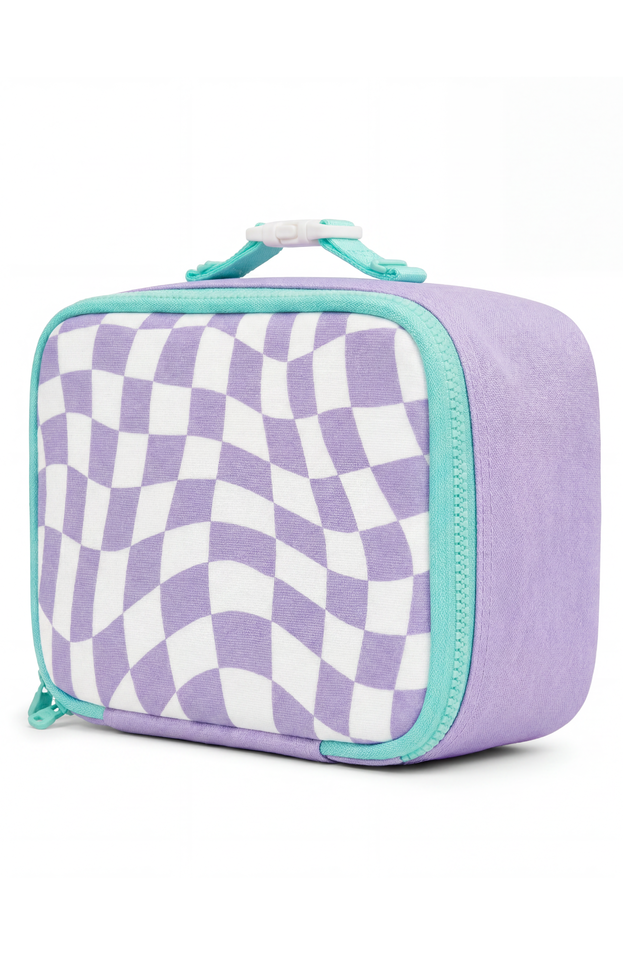 Kids' Checker Canvas Lunchbox, Alternate, color, Purple Checker