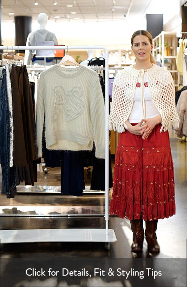 Chain Stitch Monogram Mohair & Merino Wool Blend Sweater, sales video thumbnail