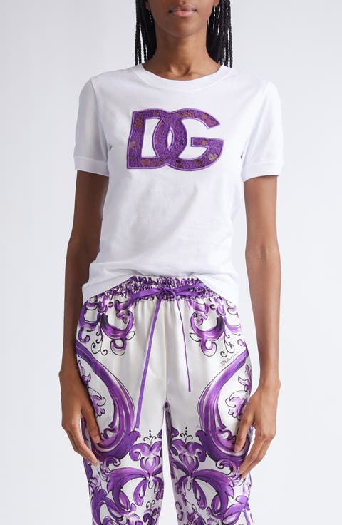 Lace Inset Jersey Logo T-Shirt