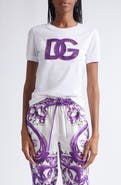 Dolce&Gabbana Lace Inset Jersey Logo T-Shirt