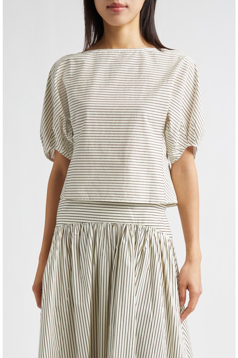 Didi Stripe Top, Main, color, IVORY/ DARK OAK MICRO STRIPE