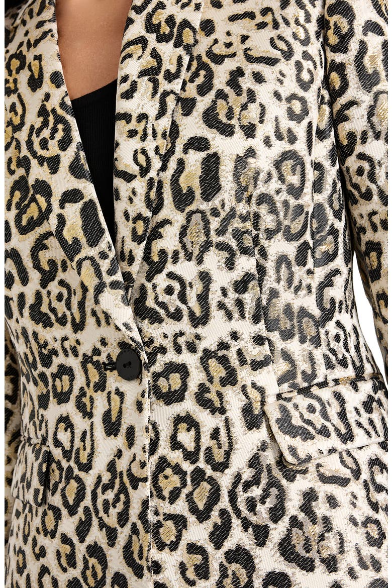 Leopard Print Blazer, Alternate, color, GOLD LEOPARD