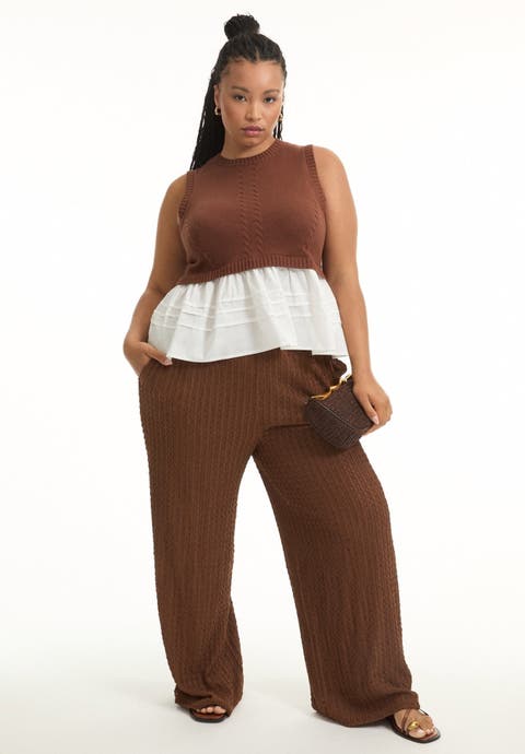 Sleeveless Peplum Sweater (Plus Available)