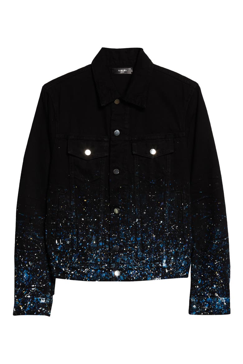Crystal Painter Denim Trucker Jacket, Alternate, color, OD BLACK