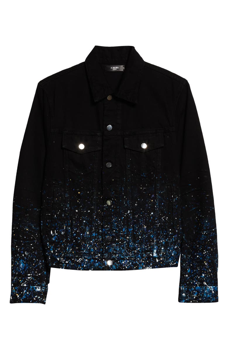 AMIRI Crystal Painter Denim Trucker Jacket, Alternate, color,