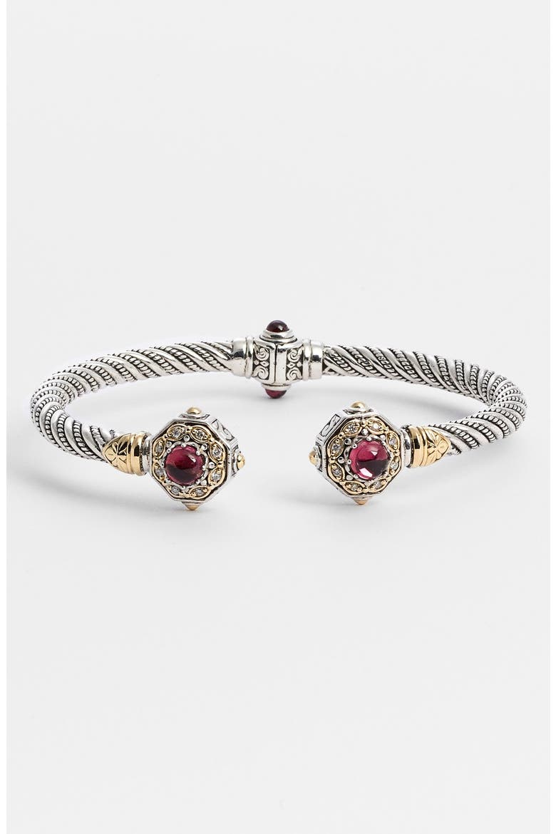 'Hermione' Diamond Hinged Cuff, Main, color, SILVER/ PINK