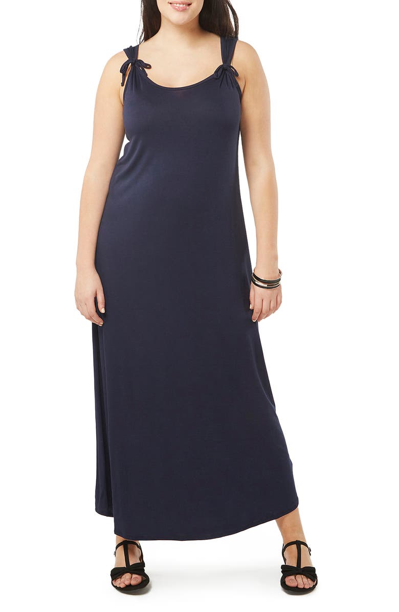 Evans Stretch Knit Maxi Dress, Main, color,