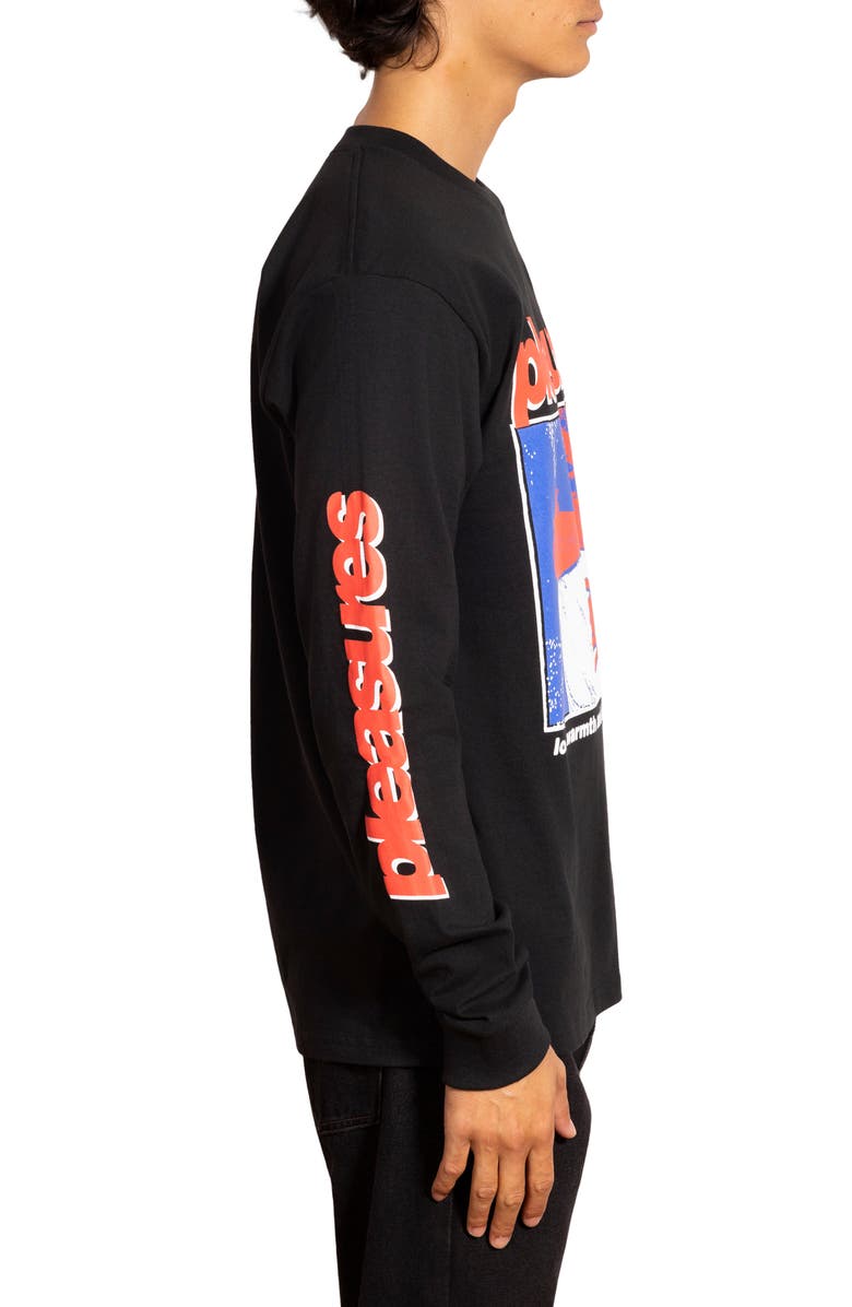 PLEASURES Embrace Long Sleeve Graphic T-Shirt, Alternate, color, Pigment Black