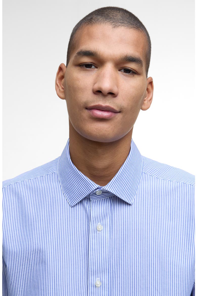Graham Tailored Fit Stripe Button-Up Shirt, Alternate, color, NAVY