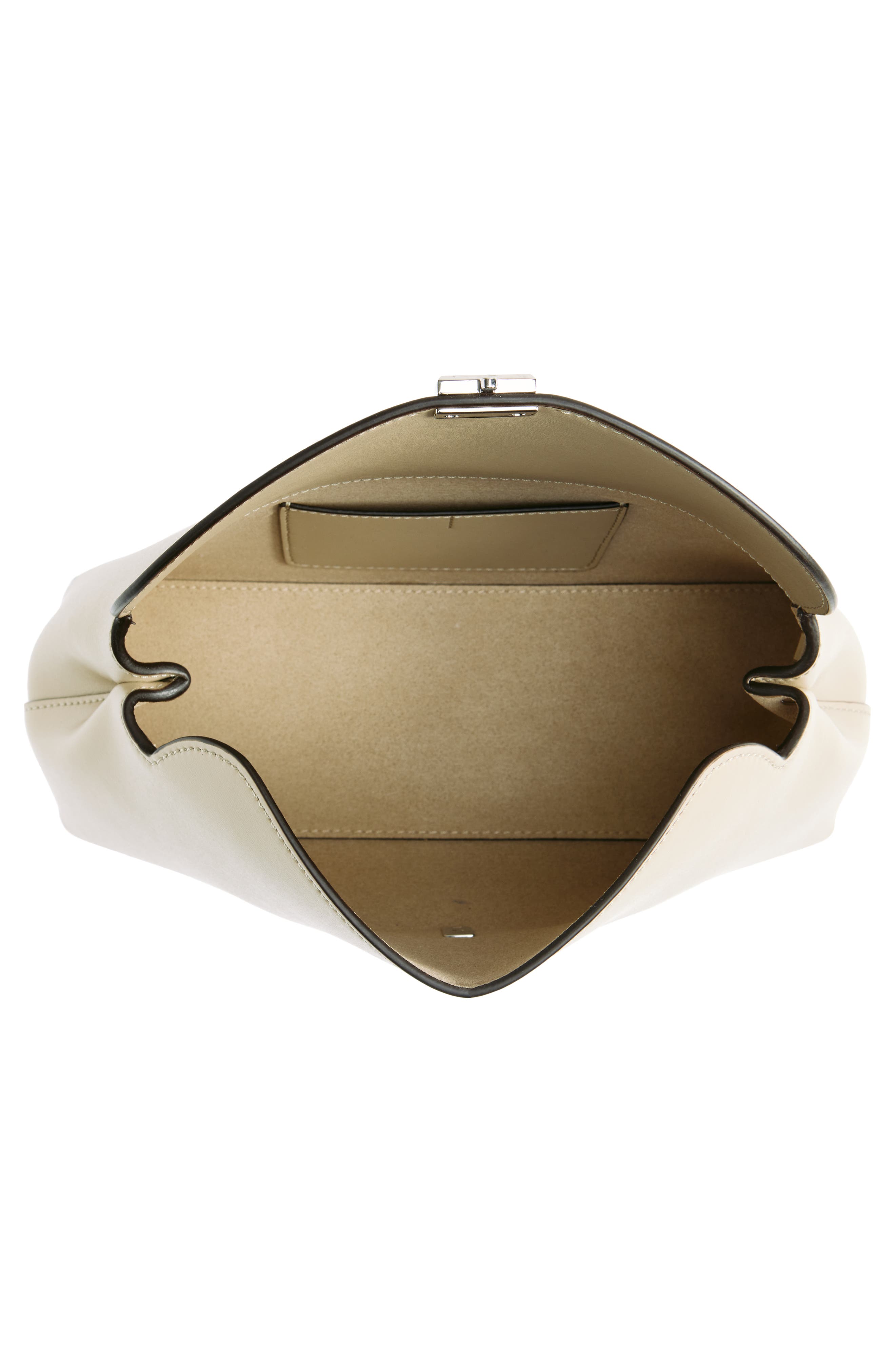 TOTEME Palmellata T-Lock Leather Clutch Crossbody, Alternate, color, Fawn