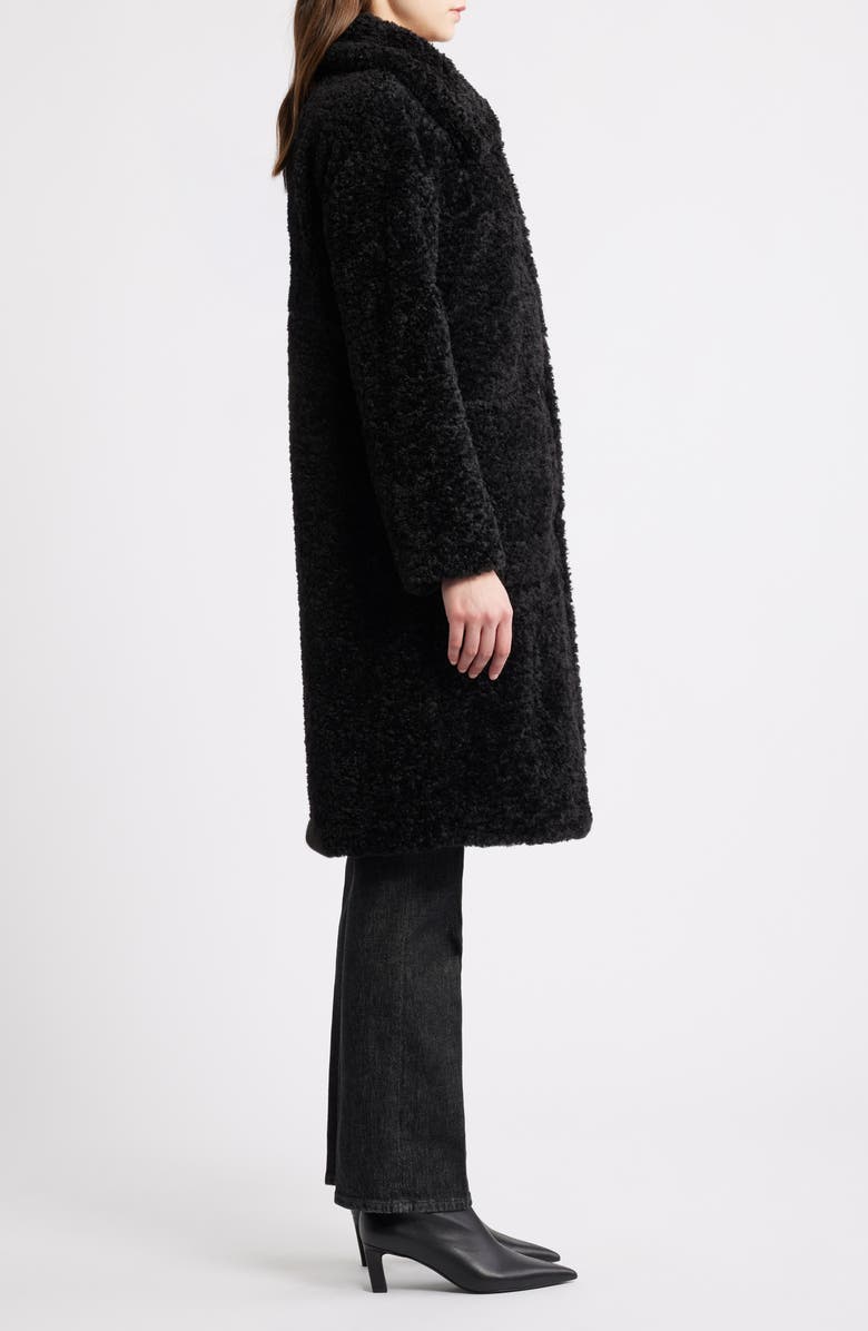 BCBG Long Teddy Coat, Alternate, color, Black