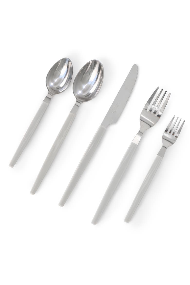 Edzelle 48 Piece Stainless Steel Flatware Set, Alternate, color, White