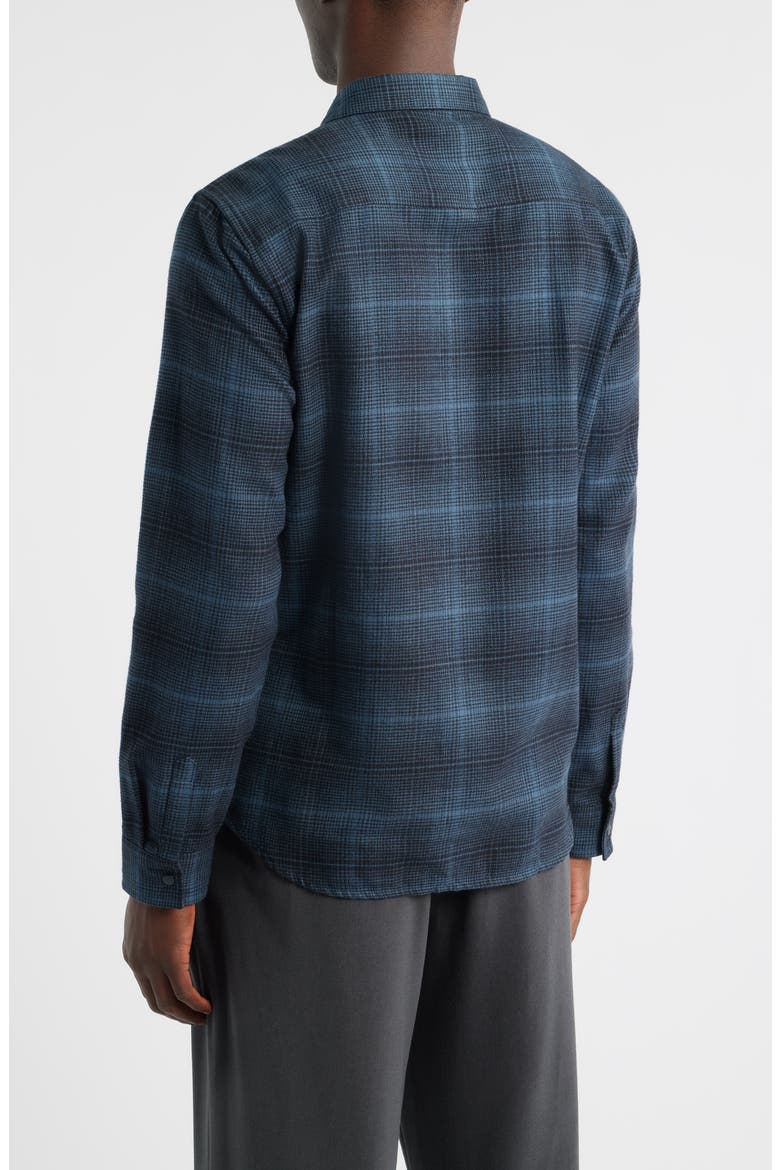 Dario Brushed Cotton Flannel Snap-Up Shirt, Alternate, color, TITANIUM BLUE