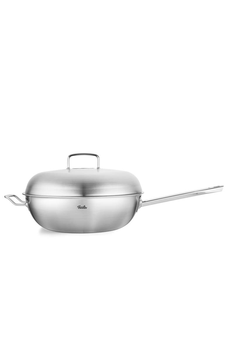 Fissler Original-Profi Collection Stainless Steel Multi Ply Wok with High Dome Metal Lid, Alternate, color, Stainless Steel