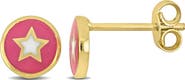 Julianna B. Kids Enamel Stud Earrings 14K