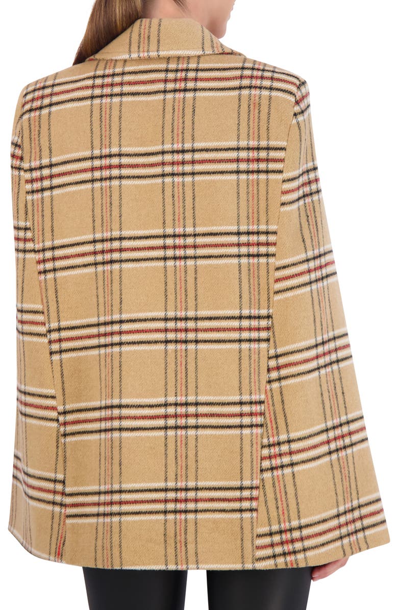 Ookie & Lala Plaid Cape Coat, Alternate, color, Camel/ Black