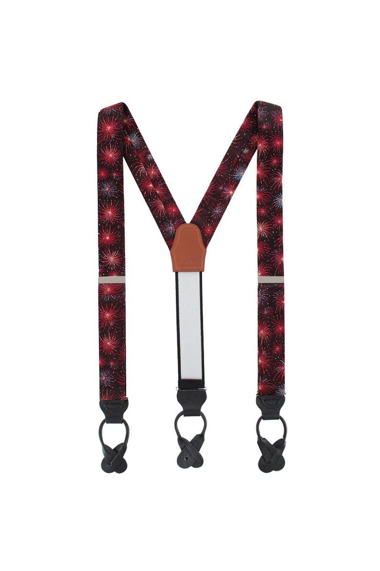 Illumination Explosion Silk Button End Suspenders, Alternate, color, Black