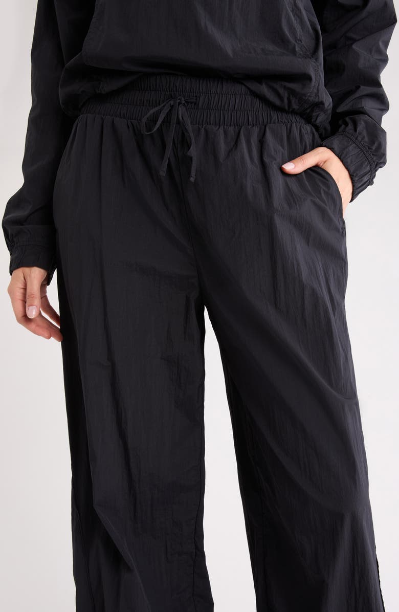 Z by Zella Cadence Wide Leg Track Pants, Alternate, color, Black