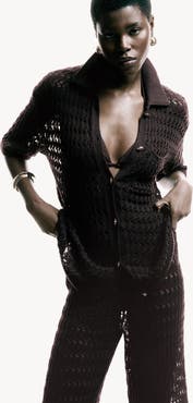 H&M Crochet-look Cotton Cardigan