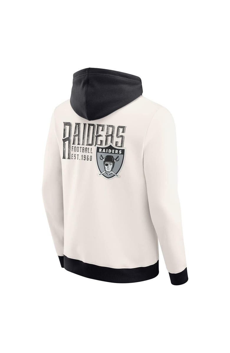 Darius Rucker Collection by Fanatics Men's Darius Rucker Collection by Fanatics Cream Las Vegas Raiders Distressed Graphics Full-Zip Hoodie, Alternate, color,