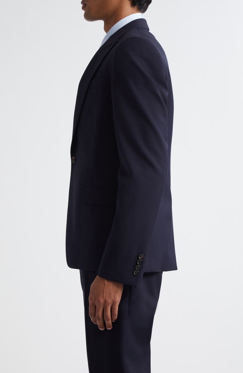 McQueen Crystal Embellished Peak Lapel Wool Sport Coat, Alternate, color, Navy