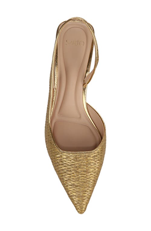 Sarto By Franco Sarto Devin Kitten Heel Slingback Pump In Gold