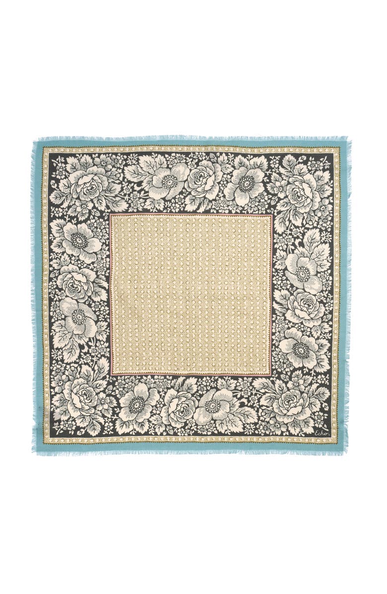 Echo Vintage Floral Dot Wool Bandana, Main, color, Olive