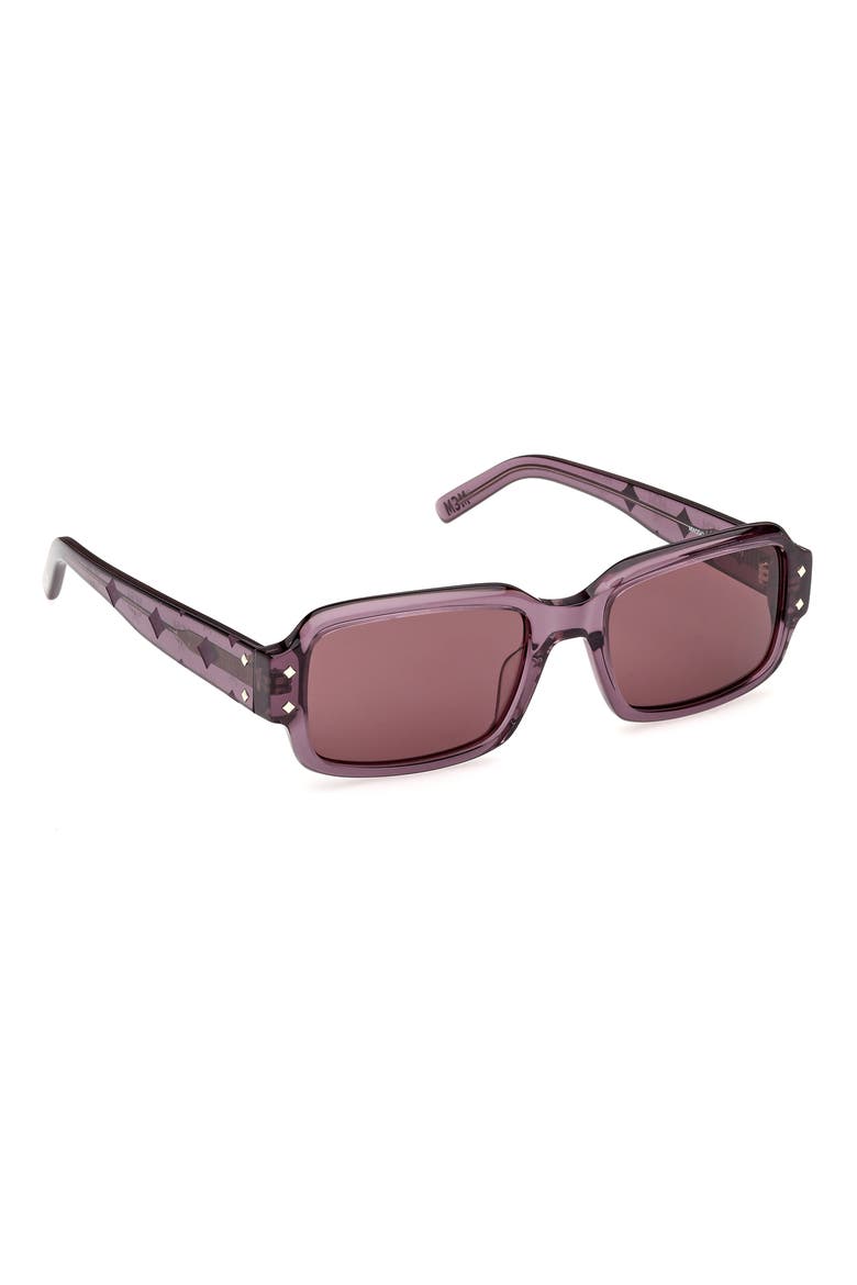 54mm Rectangular Sunglasses, Alternate, color, MAUVE / GOLD / DARK VIOLET