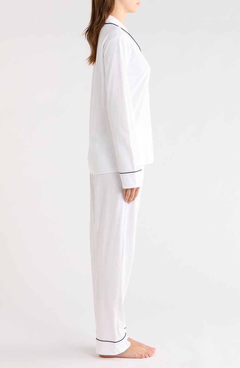 Petite Plume Yacht Club Embroidery Pima Cotton Pajamas, Alternate, color, White