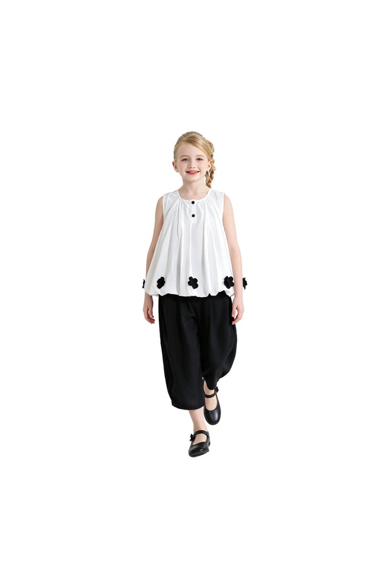 Floral Pants Set, Alternate, color, White