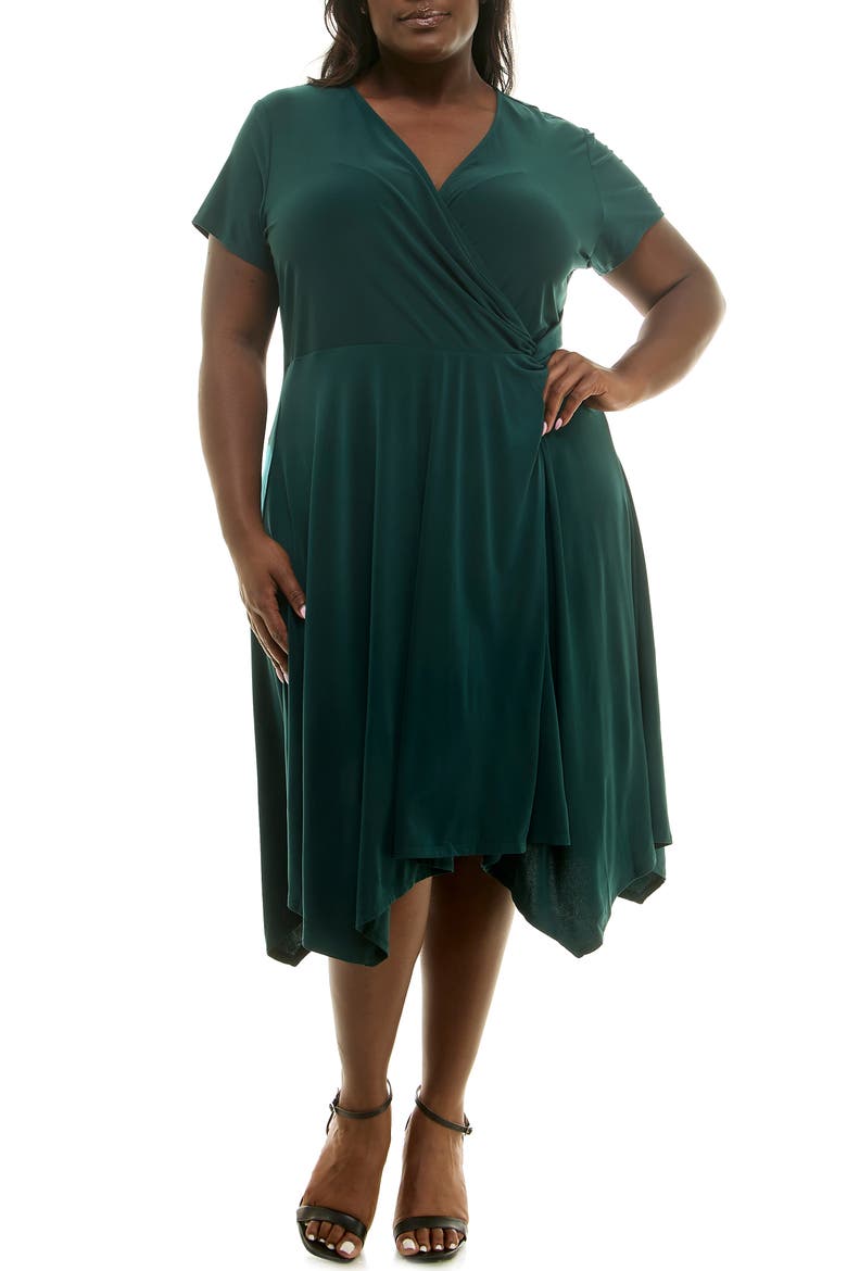 Handkerchief Hem Dress, Main, color, HUNTER