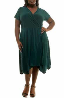 Nina Leonard Handkerchief Hem Dress