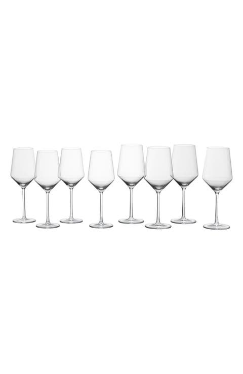 Pure Set of 8 Red & White Wine Glasses