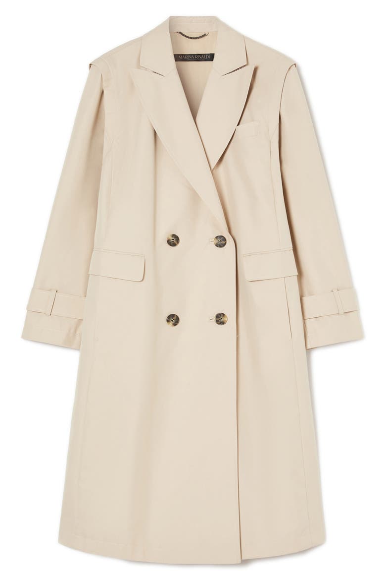 Zanzero Double Breasted Convertible Raincoat, Alternate, color, BEIGE