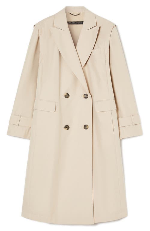Marina Rinaldi Zanzero Double Breasted Convertible Raincoat In Beige
