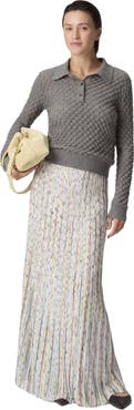 Missoni Flame Ribbed Viscose Long Skirt With Sequins