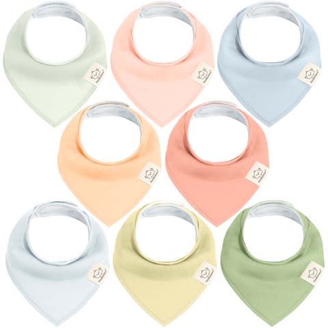 8-Pack Organic Bandana Bibs (Girl)