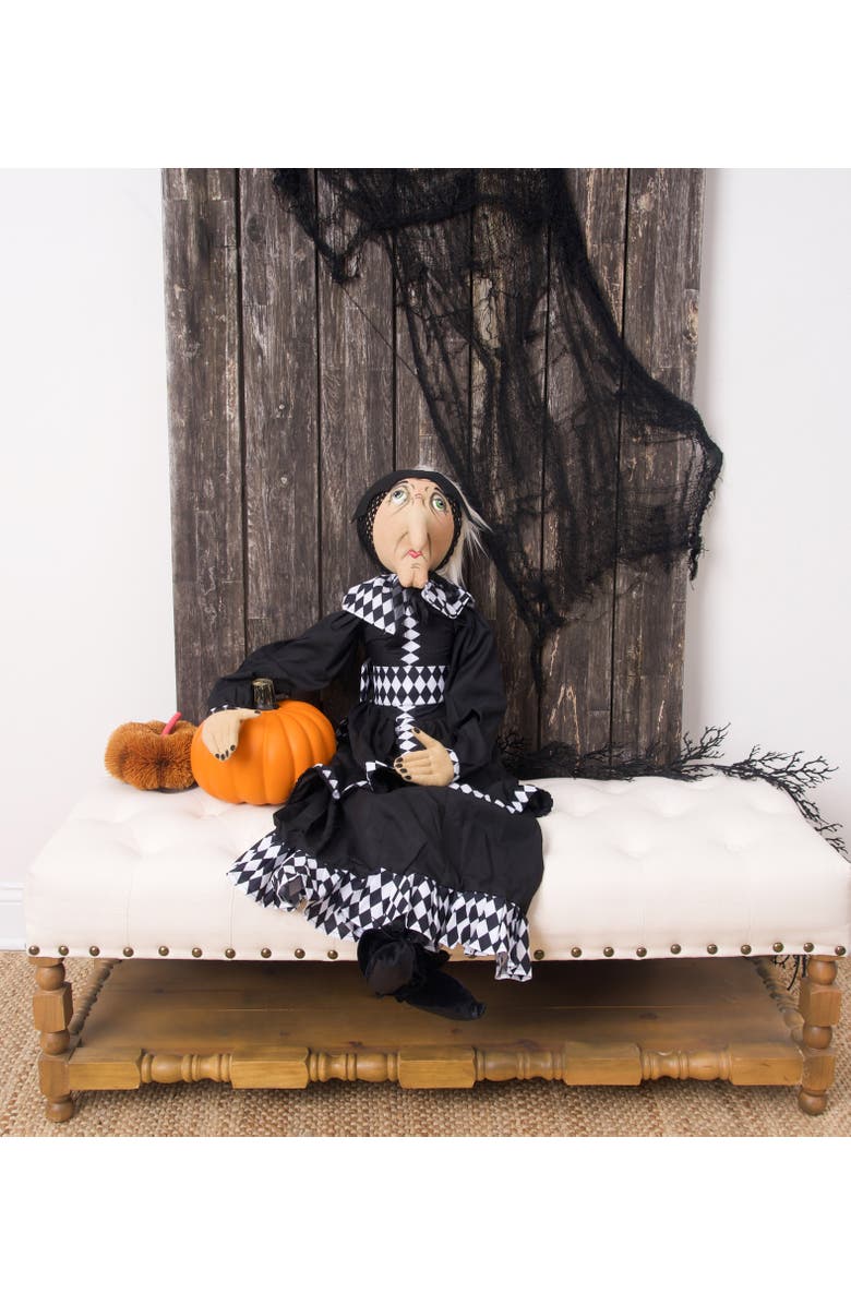 Gallerie II Beatrix Witch Joe Spencer Gathered Traditions Soft Art Doll Fall Autumn Halloween Harvest Figure Figurine, Alternate, color, Black