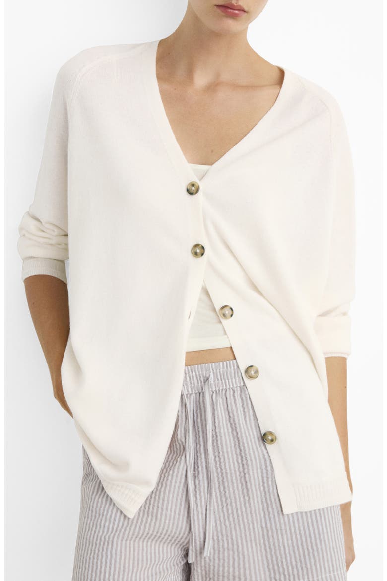 Oversize V-Neck Wool Blend Cardigan, Main, color, IVORY WHITE