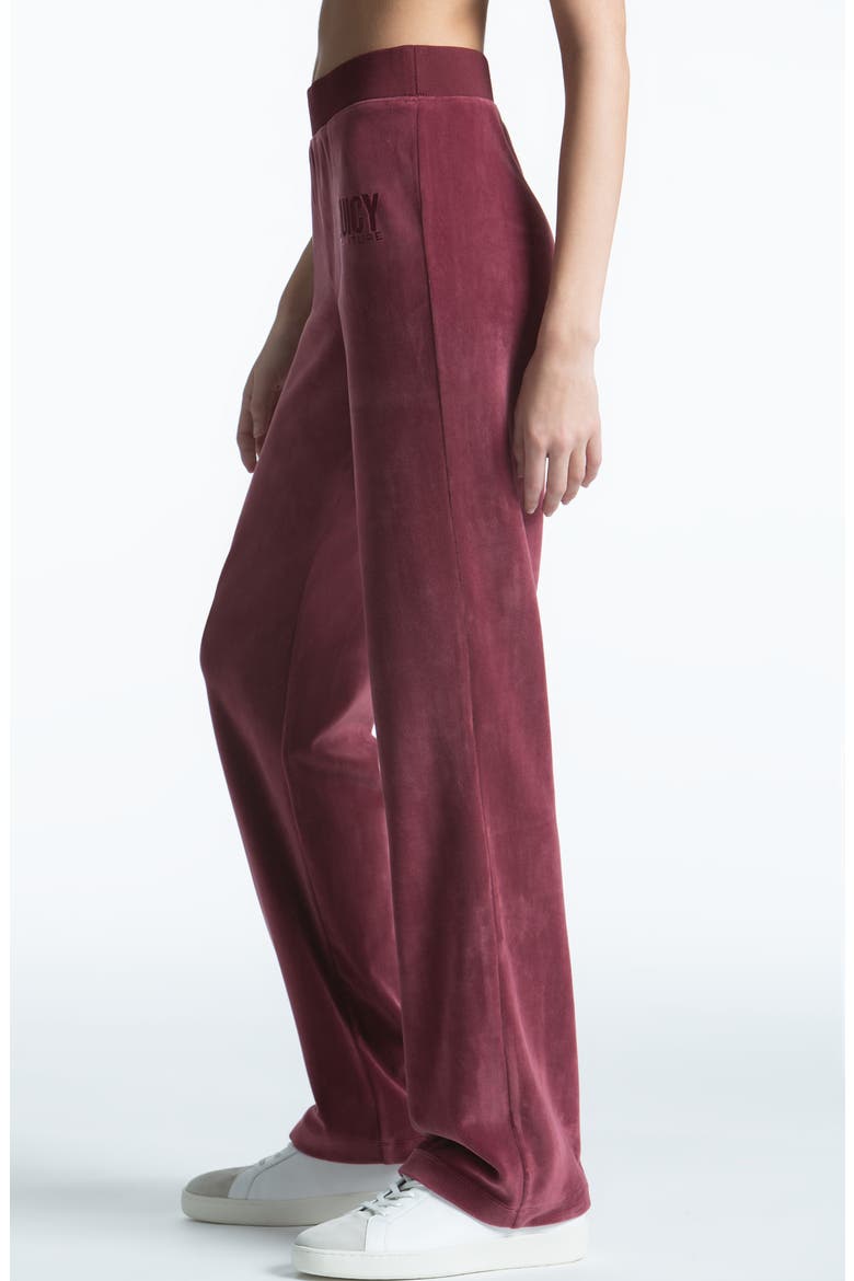 Classic Logo Velour Track Pants, Alternate, color, WINE