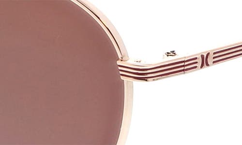 Hurley 59mm Polarized Round Sunglasses In Rose Gold