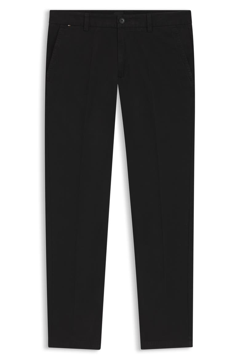 Kaiton Slim Fit Flat Front Stretch Cotton Chinos, Alternate, color, BLACK