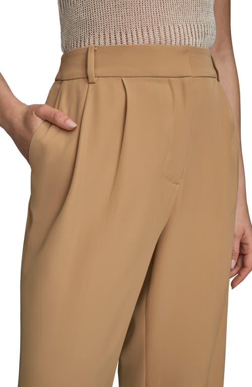 Donna Karan New York Pleated Wide Leg Pants In Brown